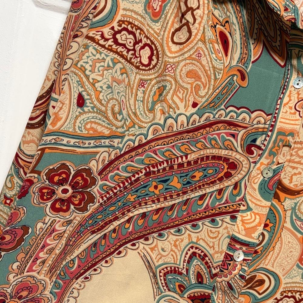 Easel Multicolor Paisley Long Sleeve Dress - Picture 5 of 7
